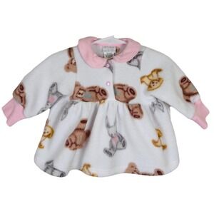 VTG Y2K Carters 0-3 Months Fleece Winter Outfit‎ Pink Bunny Teddy Bear Print
